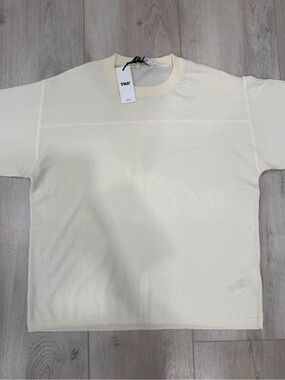 Aritzia TNA Organic Cotton Cream Oversized Boxy Knit Top XS NWT